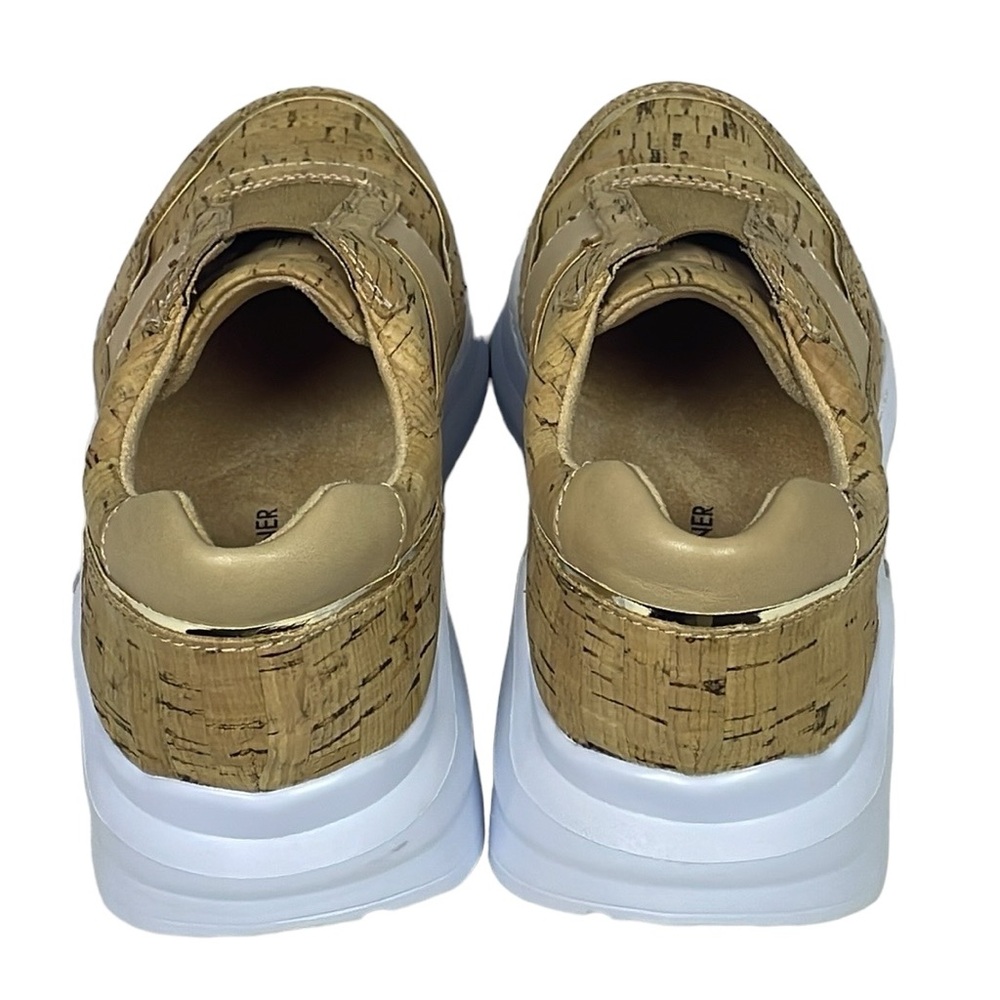 New Donald J. Pliner KARLI Cork With Gold Trim Luxury fashion Sneakers Size 6.5 - Picture 6 of 13